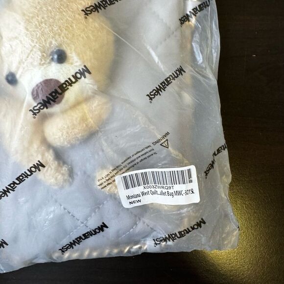 Montana West Crossbody Purse Gray Small Teddy Bear Quilted Bag Chain Strap SM3 - Picture 2 of 9